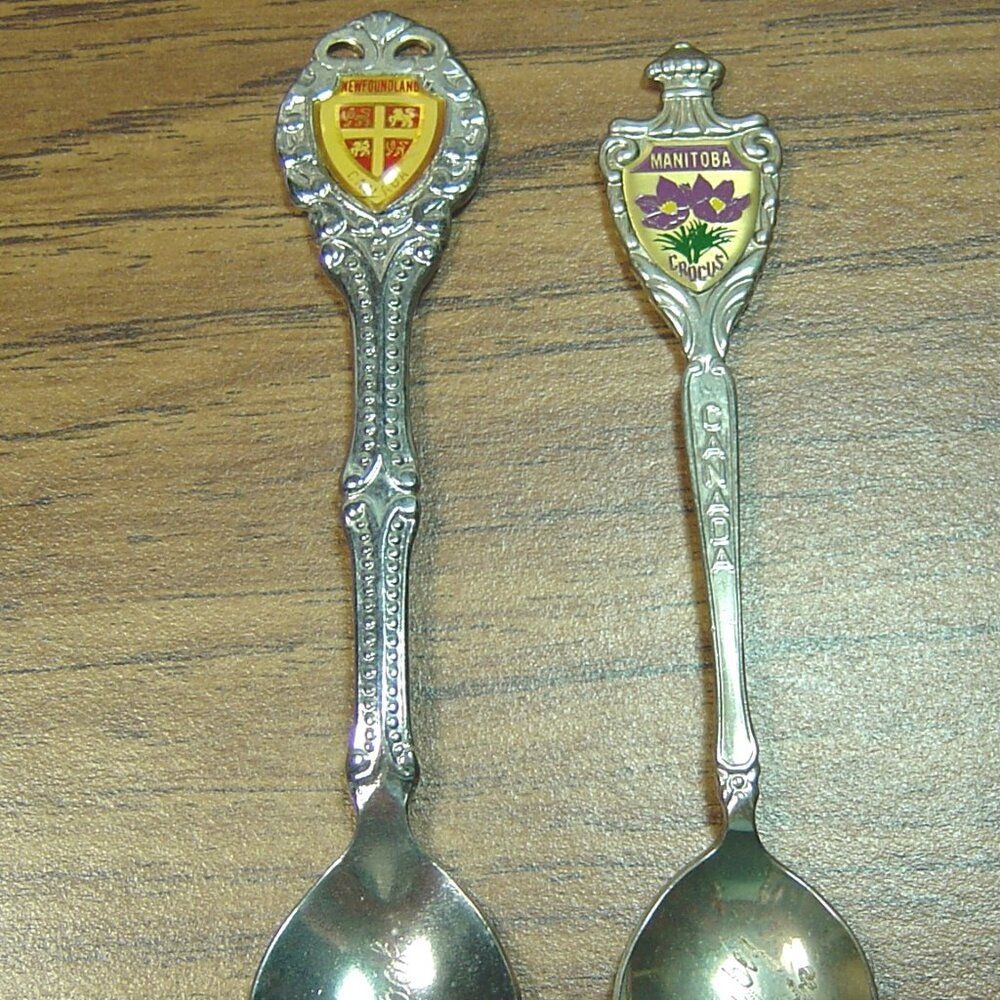 2 Souvenir spoons-Canada-Corner Brook, Newfoundland & Winnipeg, Manitoba